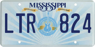 MS license plate LTR824