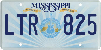 MS license plate LTR825