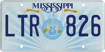 MS license plate LTR826