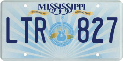 MS license plate LTR827