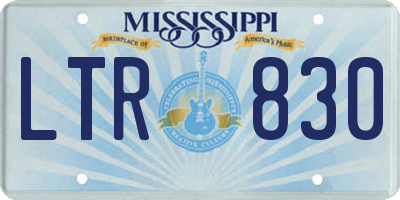 MS license plate LTR830