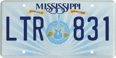 MS license plate LTR831