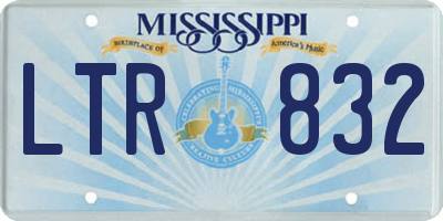 MS license plate LTR832