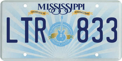 MS license plate LTR833