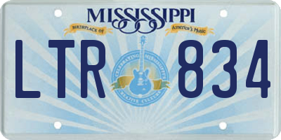 MS license plate LTR834