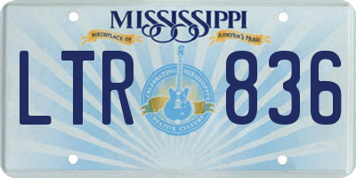 MS license plate LTR836