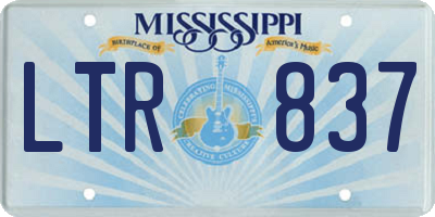 MS license plate LTR837