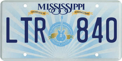 MS license plate LTR840