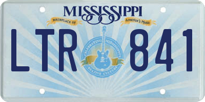 MS license plate LTR841