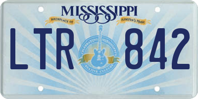 MS license plate LTR842