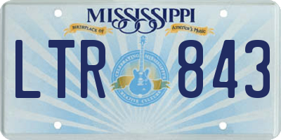 MS license plate LTR843