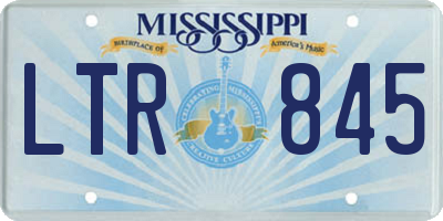 MS license plate LTR845