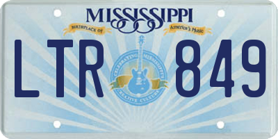 MS license plate LTR849