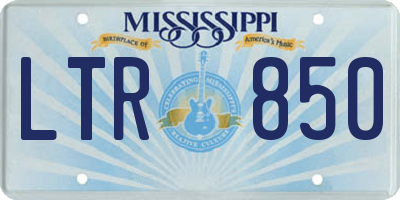 MS license plate LTR850