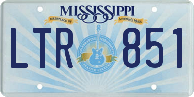 MS license plate LTR851