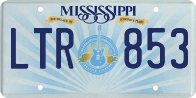 MS license plate LTR853