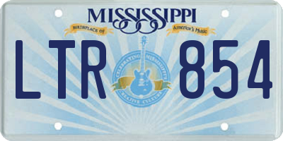 MS license plate LTR854