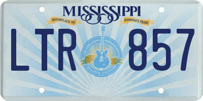 MS license plate LTR857