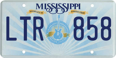 MS license plate LTR858