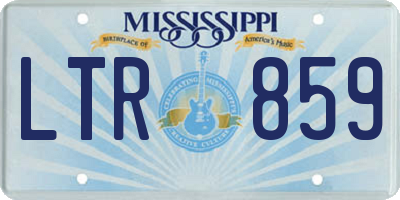 MS license plate LTR859