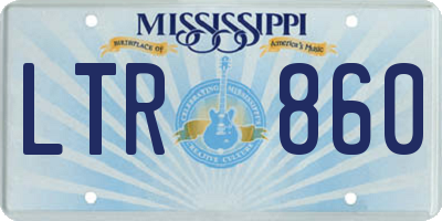 MS license plate LTR860