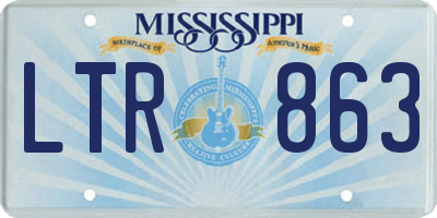 MS license plate LTR863