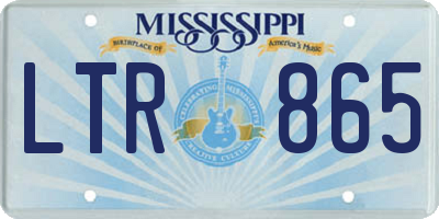 MS license plate LTR865
