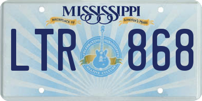 MS license plate LTR868