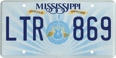 MS license plate LTR869