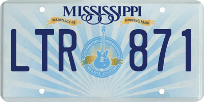 MS license plate LTR871