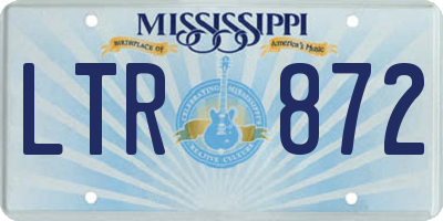 MS license plate LTR872