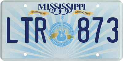 MS license plate LTR873
