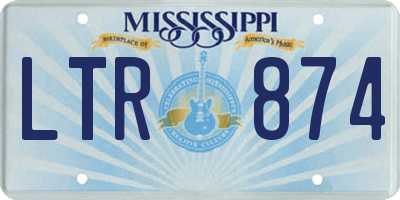 MS license plate LTR874