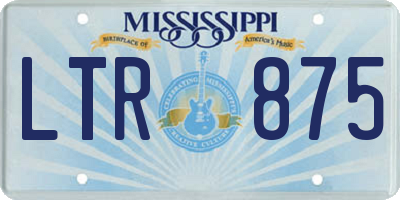 MS license plate LTR875
