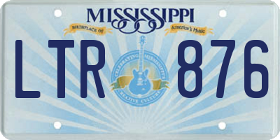 MS license plate LTR876