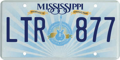 MS license plate LTR877