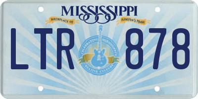 MS license plate LTR878
