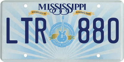MS license plate LTR880
