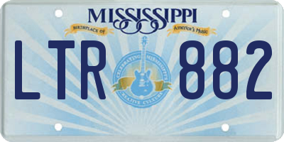 MS license plate LTR882