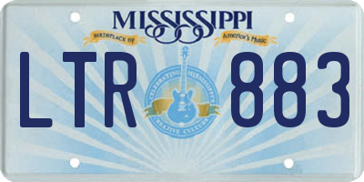 MS license plate LTR883