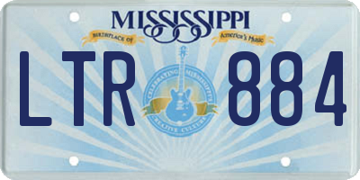 MS license plate LTR884
