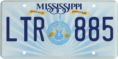 MS license plate LTR885