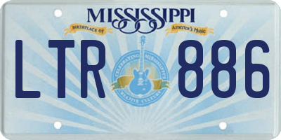 MS license plate LTR886
