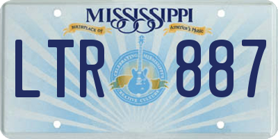 MS license plate LTR887