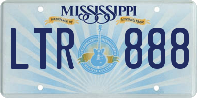 MS license plate LTR888