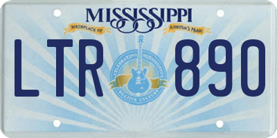 MS license plate LTR890