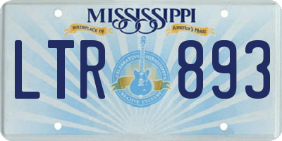 MS license plate LTR893