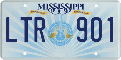 MS license plate LTR901