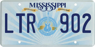 MS license plate LTR902