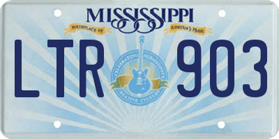 MS license plate LTR903